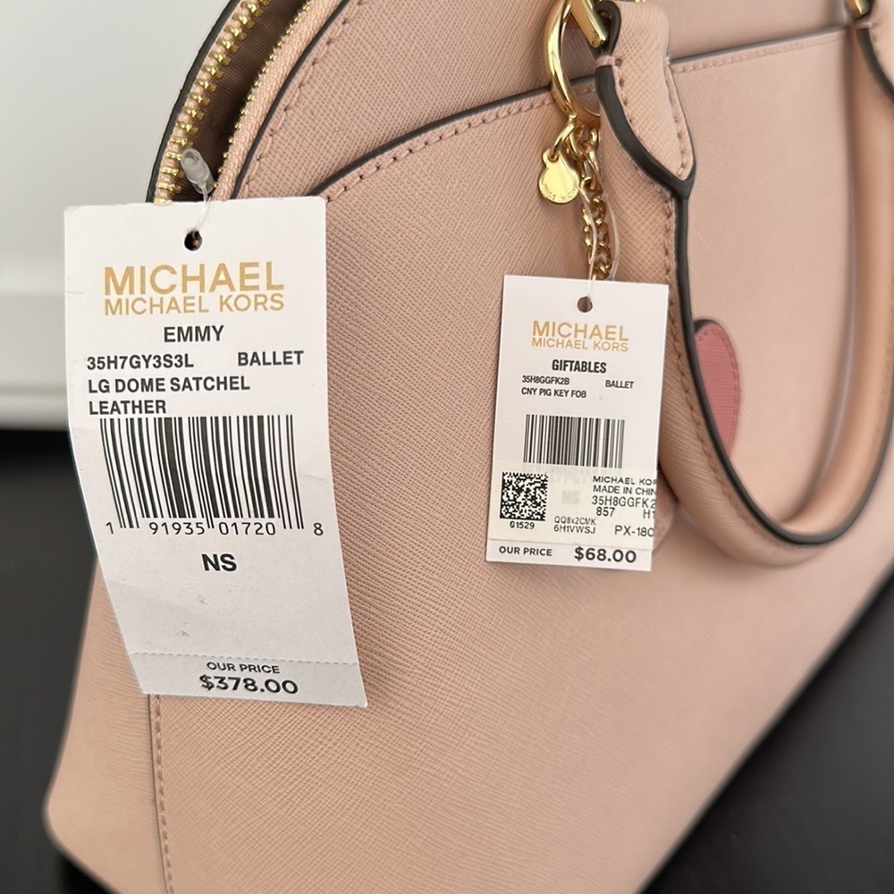 2pc💕🐷 Michael Kors Emmy dome satchel and pig key fob - Picture 9 of 9